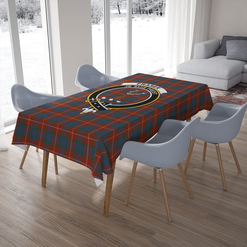 Fraser Ancient Tartan Crest Tablecloth