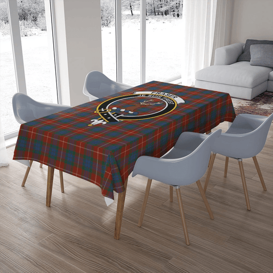 Fraser Ancient Tartan Crest Tablecloth