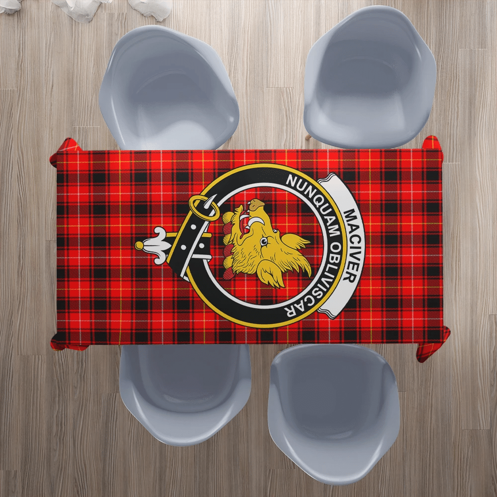 MacIver Modern Tartan Crest Tablecloth