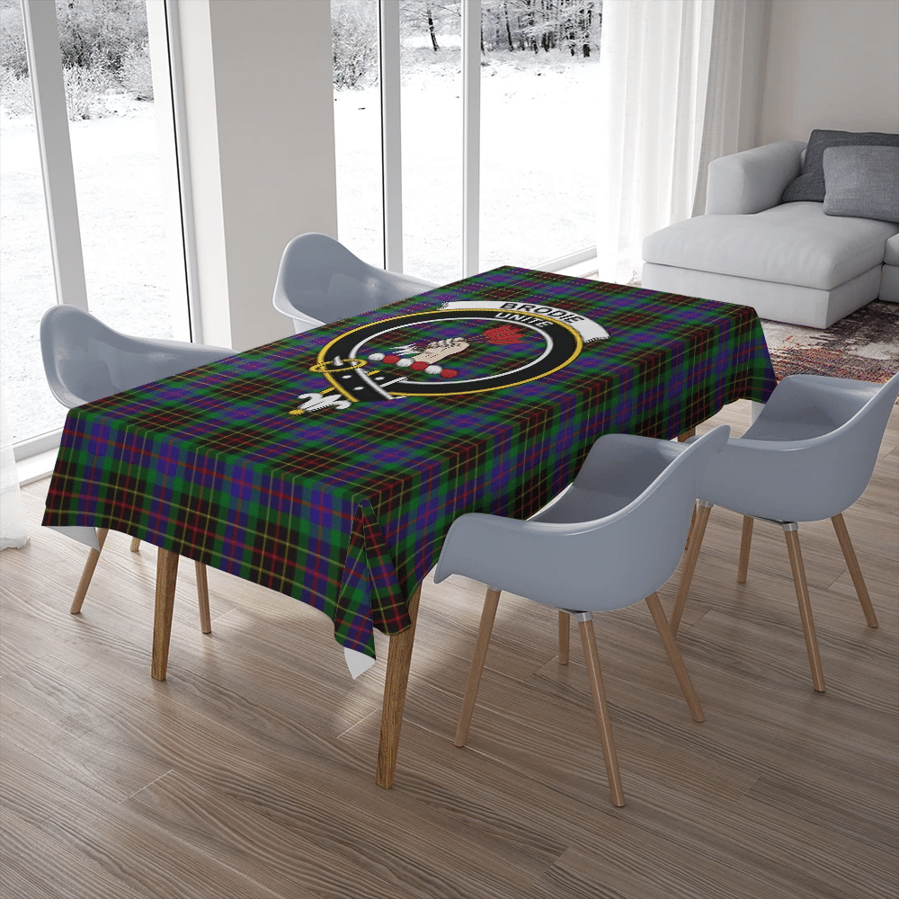 Brodie Hunting Modern Tartan Crest Tablecloth