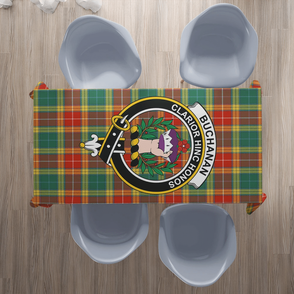 Buchanan Old Sett Tartan Crest Tablecloth