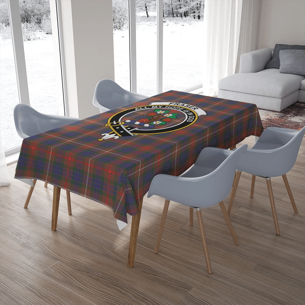 Fraser Hunting Modern Tartan Crest Tablecloth