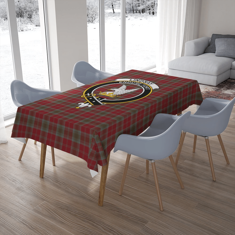 Lindsay Weathered Tartan Crest Tablecloth