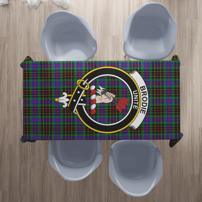 Brodie Hunting Modern Tartan Crest Tablecloth