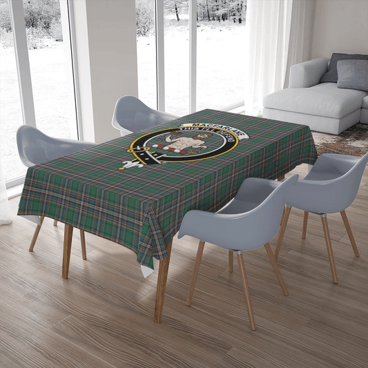 MacFarlane Hunting Ancient Tartan Crest Tablecloth