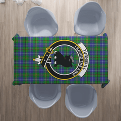 Turnbull Hunting Tartan Crest Tablecloth