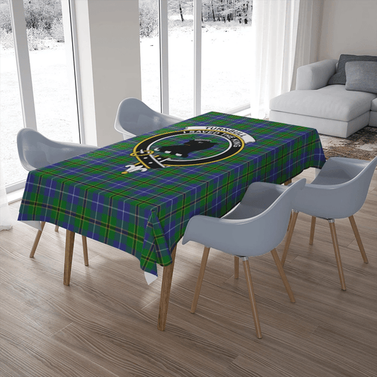 Turnbull Hunting Tartan Crest Tablecloth