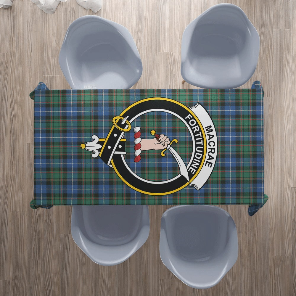 MacRae Hunting Ancient Tartan Crest Tablecloth