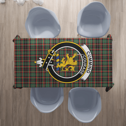 Cumming Hunting Ancient Tartan Crest Tablecloth