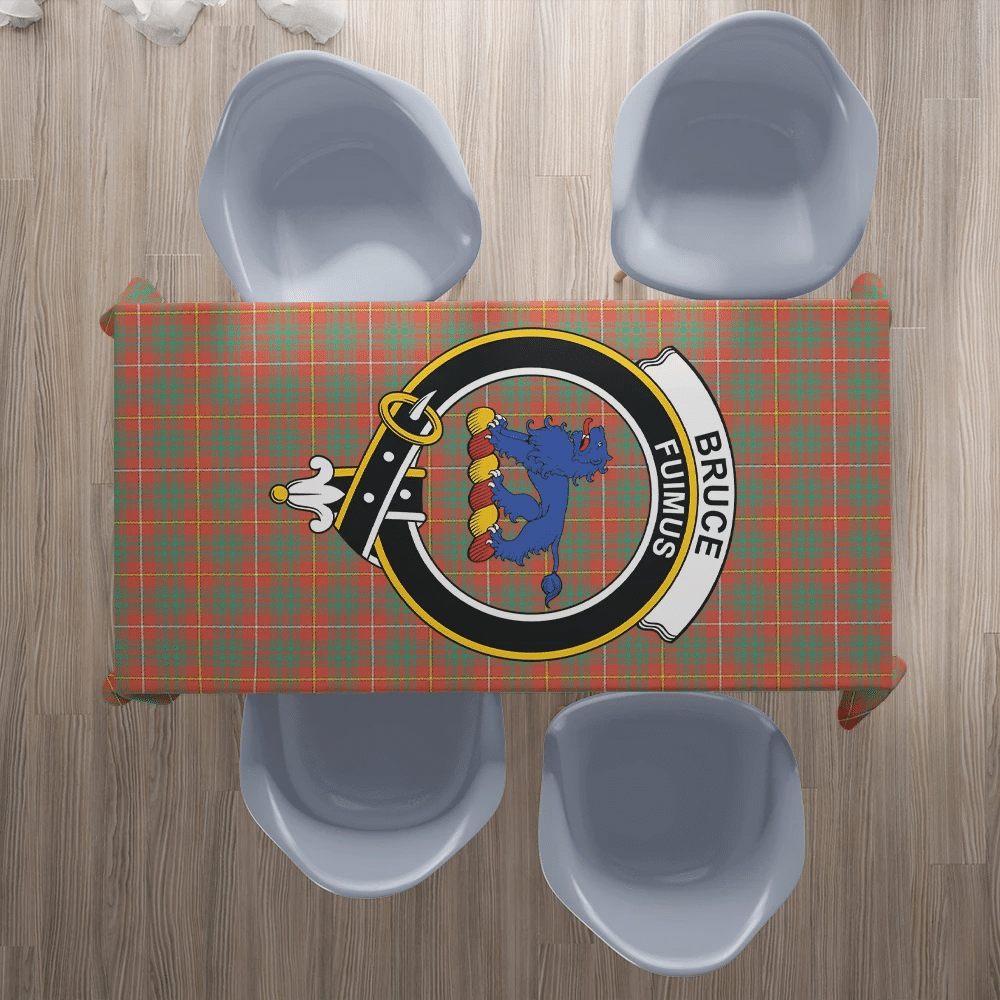 Bruce Ancient Tartan Crest Tablecloth