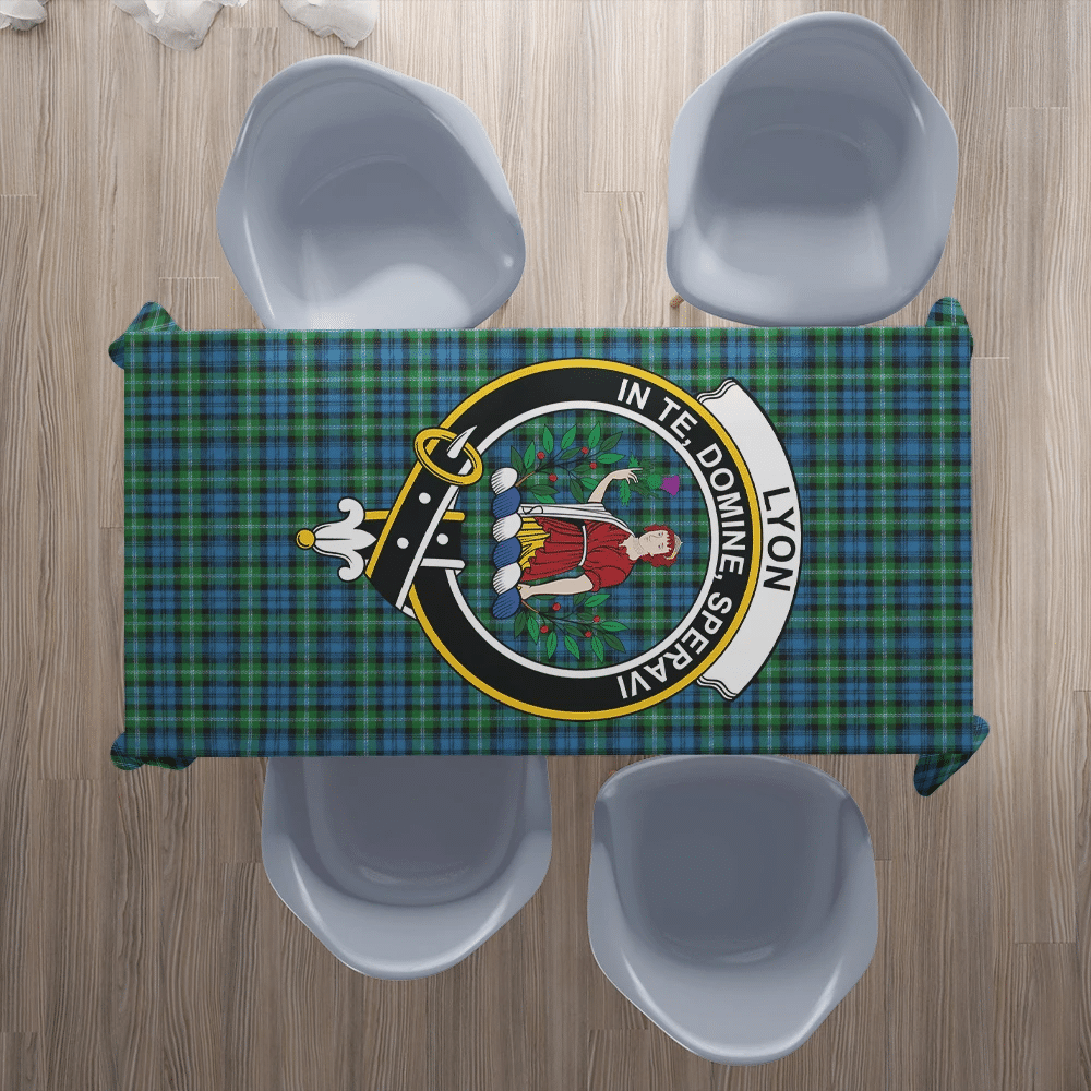 Lyon Clan Tartan Crest Tablecloth