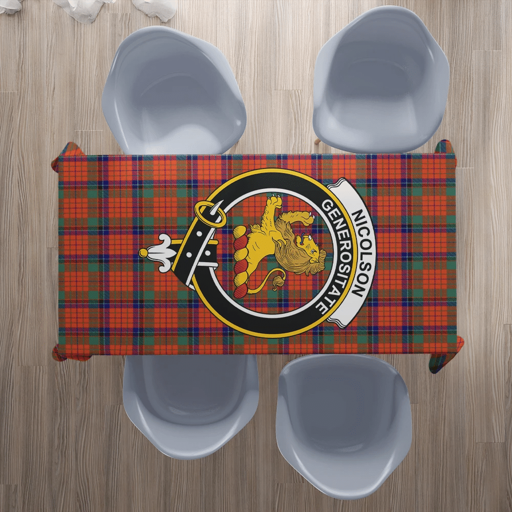 Nicolson Ancient Tartan Crest Tablecloth