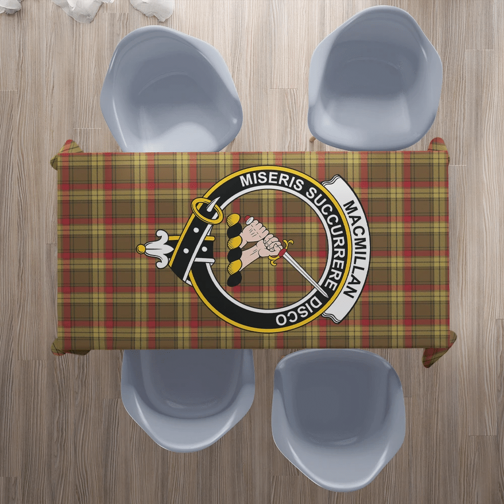 MacMillan Old Weathered Tartan Crest Tablecloth