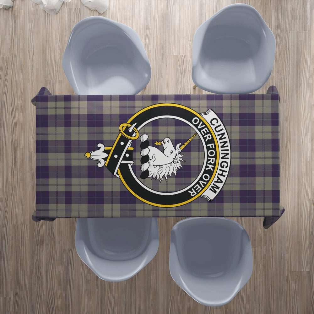 Cunningham Dress Blue Dancers Tartan Crest Tablecloth