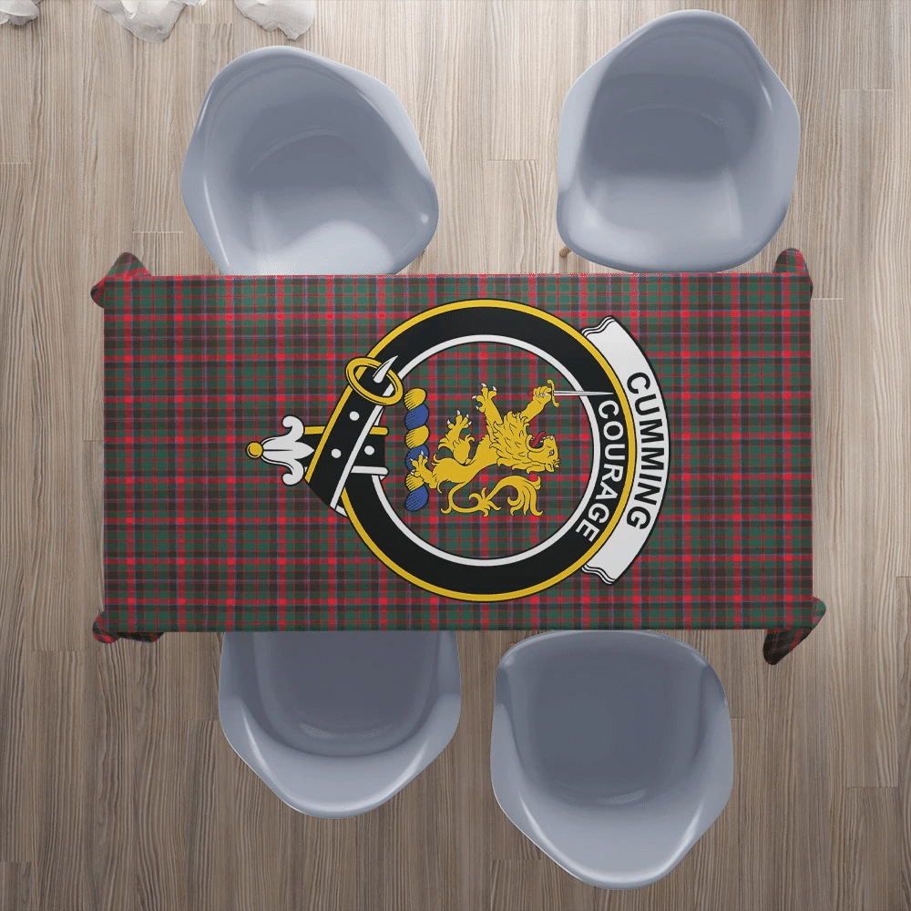 Cumming Hunting Modern Tartan Crest Tablecloth