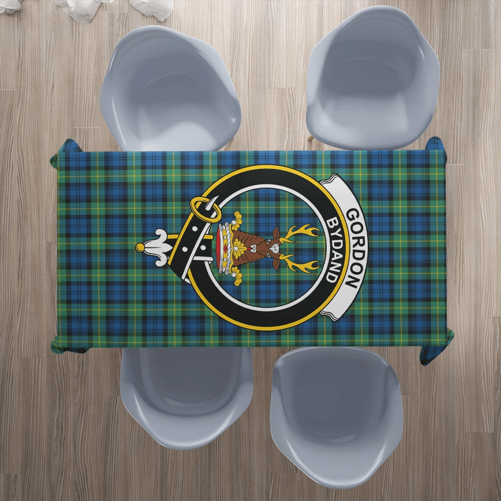 Gordon Ancient Tartan Crest Tablecloth