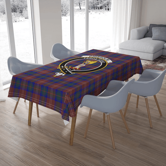 Chisholm Hunting Modern Tartan Crest Tablecloth