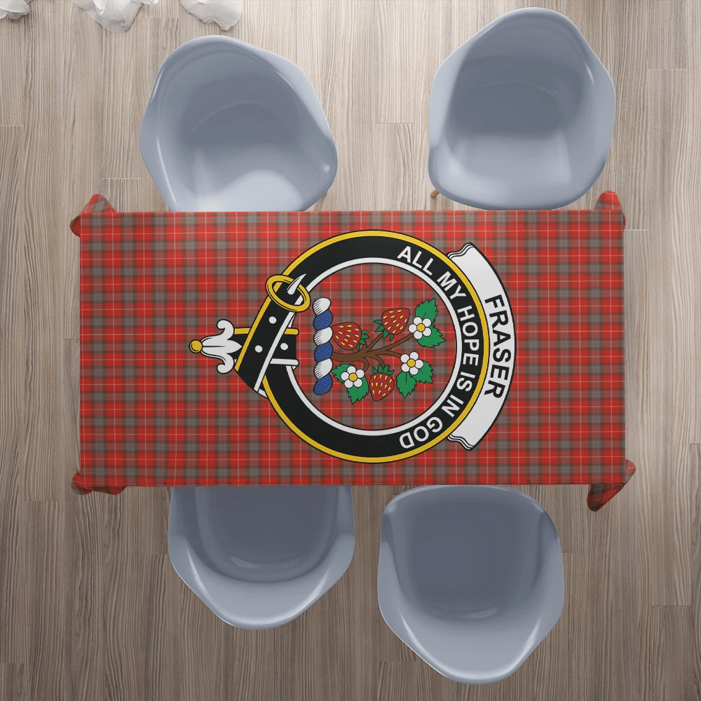 Fraser Weathered Tartan Crest Tablecloth