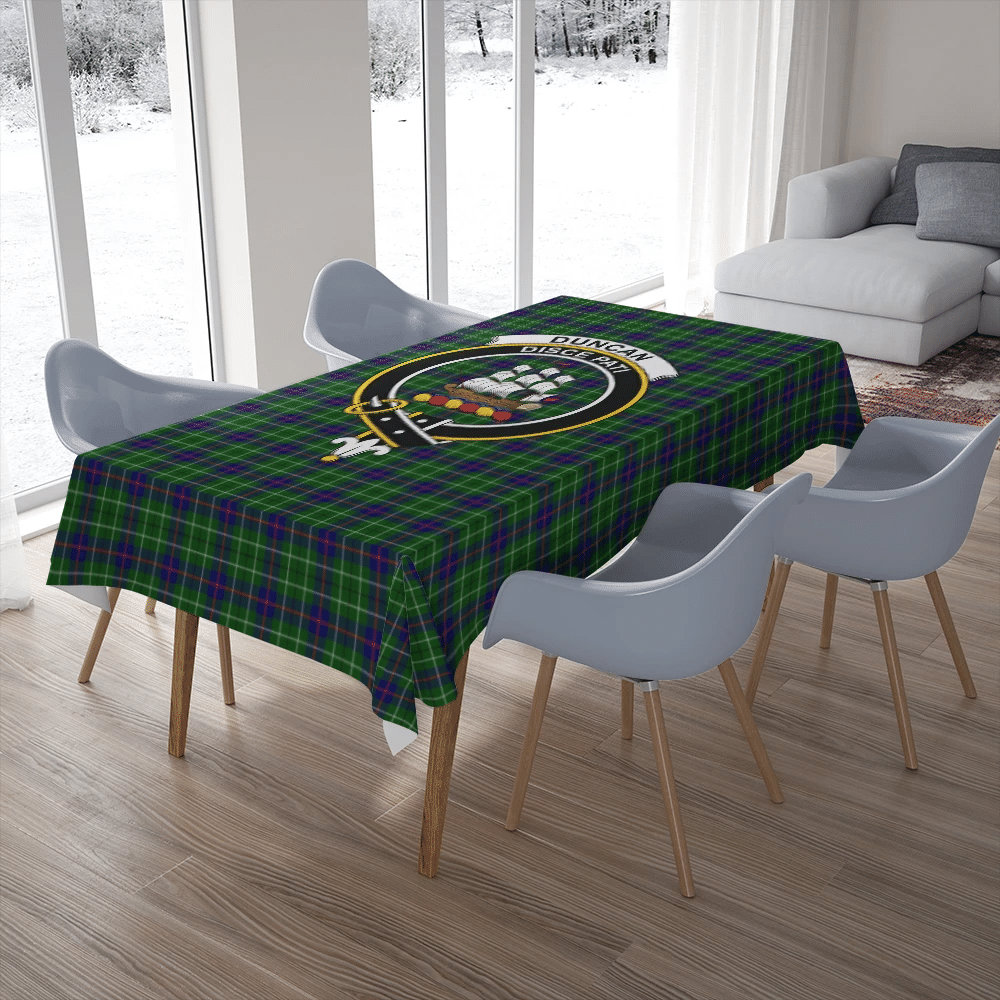 Duncan Modern Tartan Crest Tablecloth