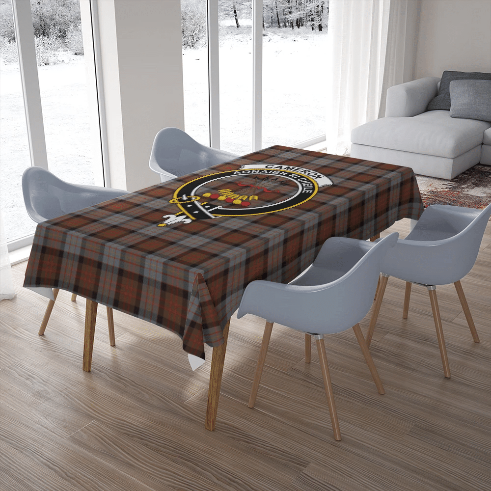 Cameron of Erracht Weathered Tartan Crest Tablecloth