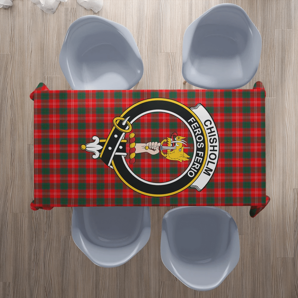 Chisholm Modern Tartan Crest Tablecloth