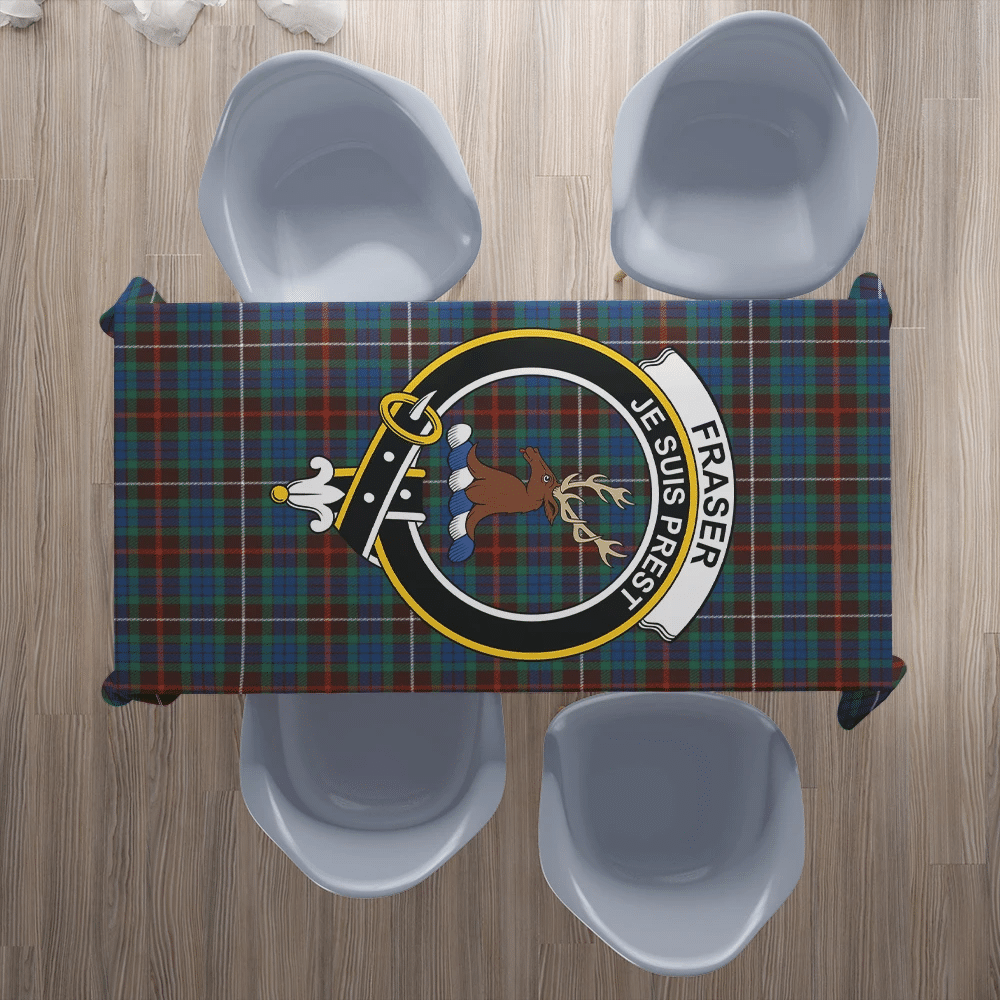 Fraser Hunting Ancient Tartan Crest Tablecloth