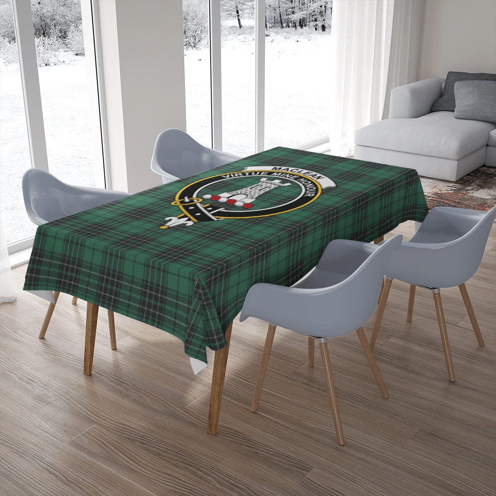 MacLean Hunting Tartan Crest Tablecloth