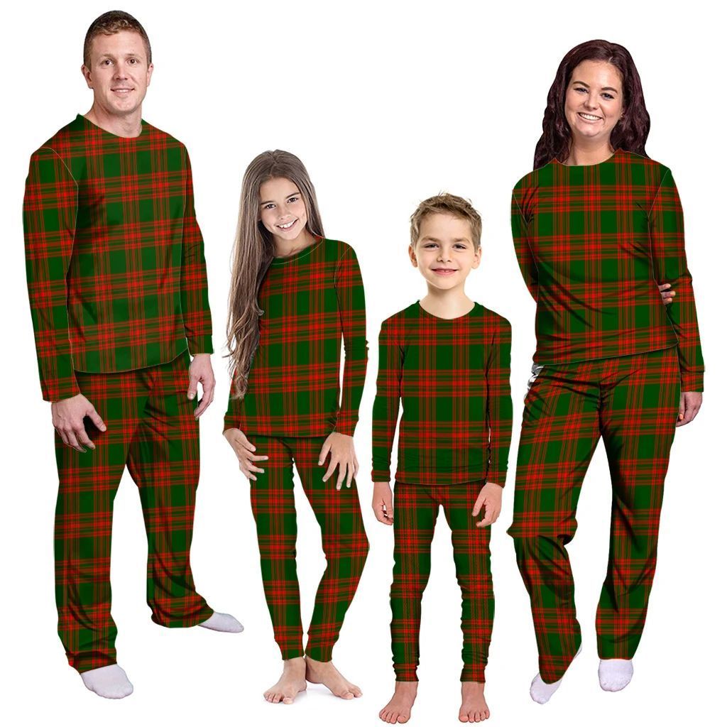 Menzies Green Modern Tartan Plaid Pyjama Family Set