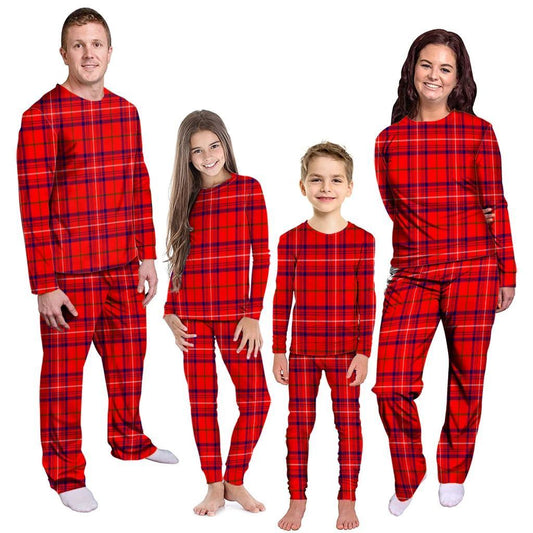 Rose Modern Tartan Plaid Pyjama Family Set