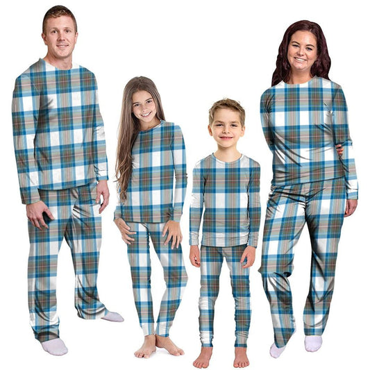 Stewart Muted Blue Tartan Plaid Pyjama Family Set