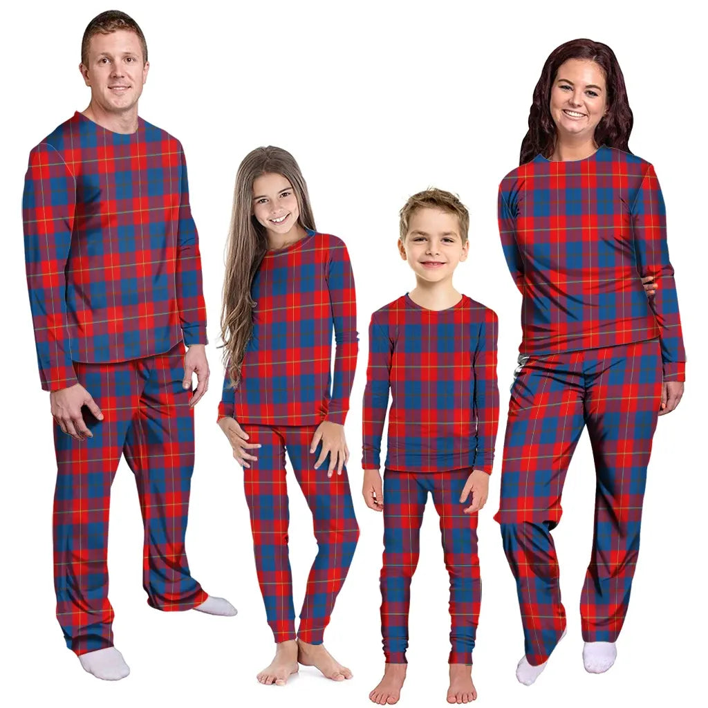 Galloway Red Tartan Plaid Pyjama Family Set