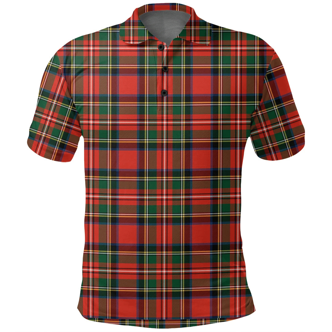 Stewart Royal Modern Tartan Plaid Polo Shirt