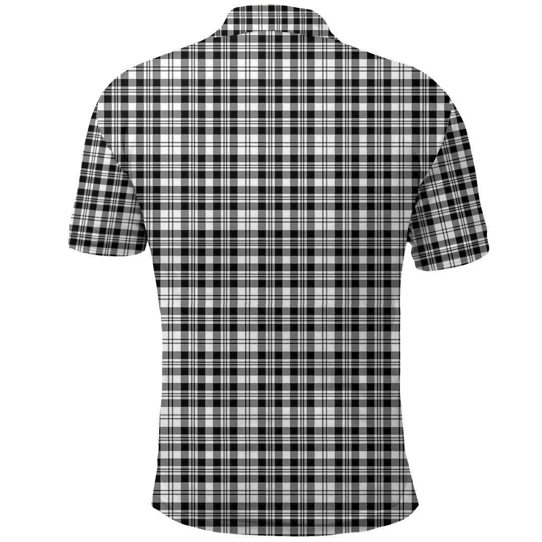 Scott Black & White Modern Tartan Plaid Polo Shirt