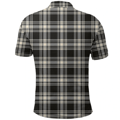 Menzies Black & White Ancient Tartan Plaid Polo Shirt