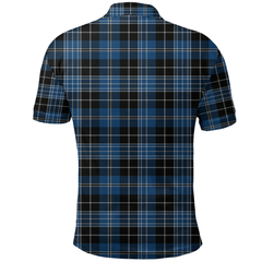 Clergy Blue Tartan Plaid Polo Shirt