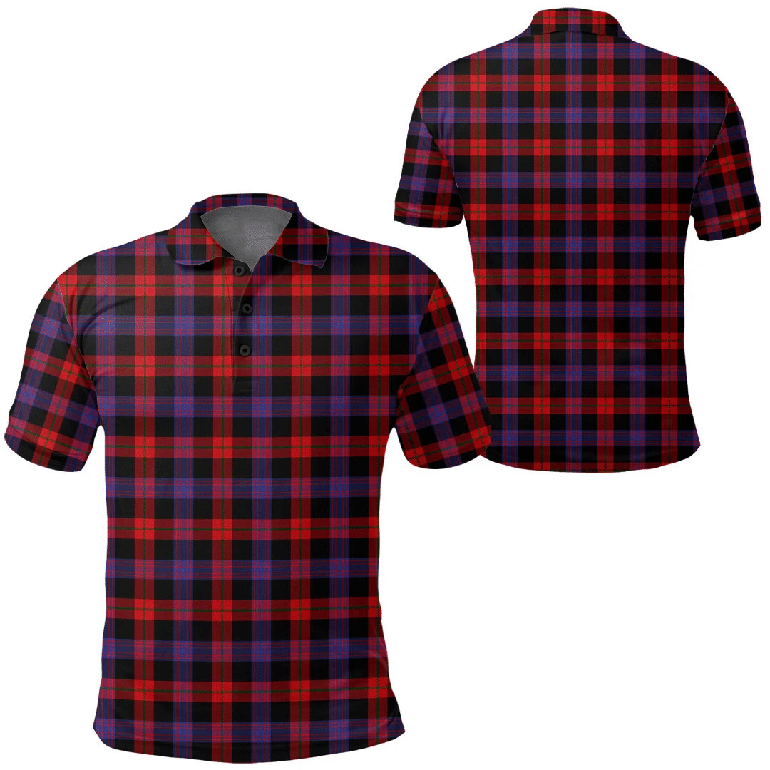 Brown Modern Tartan Plaid Polo Shirt