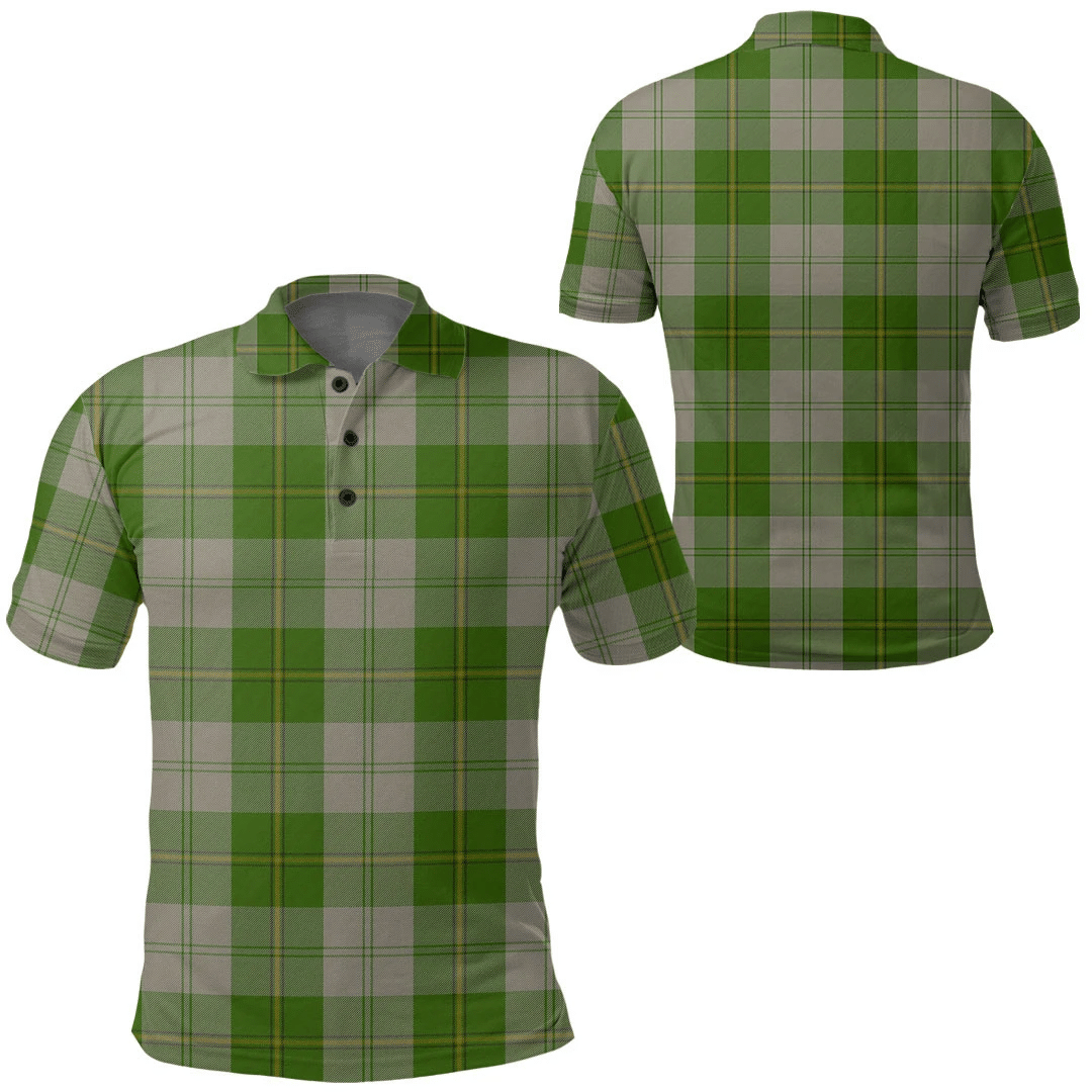 Cunningham Dress Green Dancers Tartan Plaid Polo Shirt