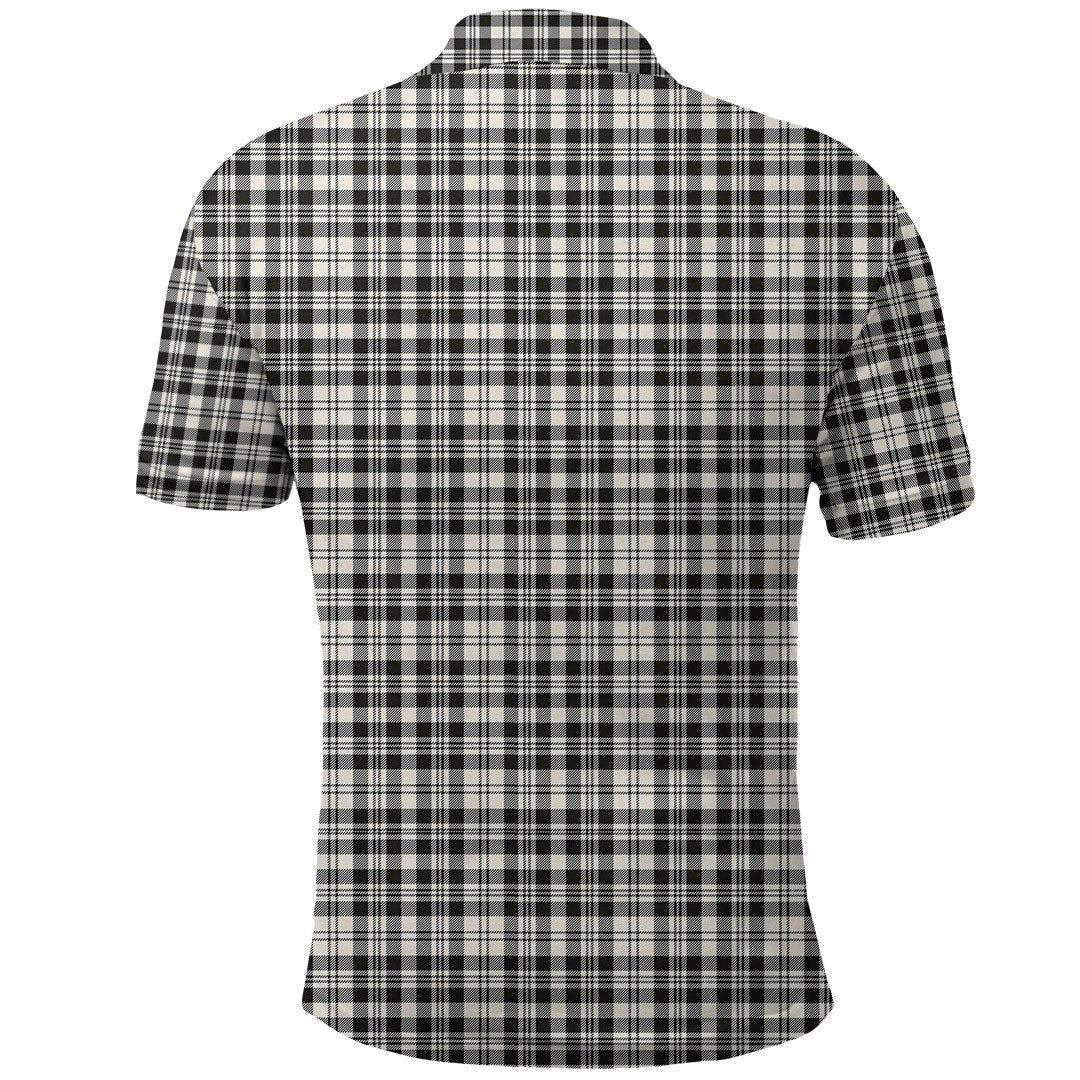 Scott Black & White Ancient Tartan Plaid Polo Shirt