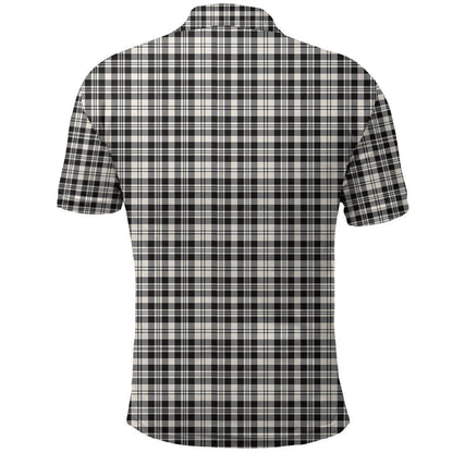 Scott Black & White Ancient Tartan Plaid Polo Shirt