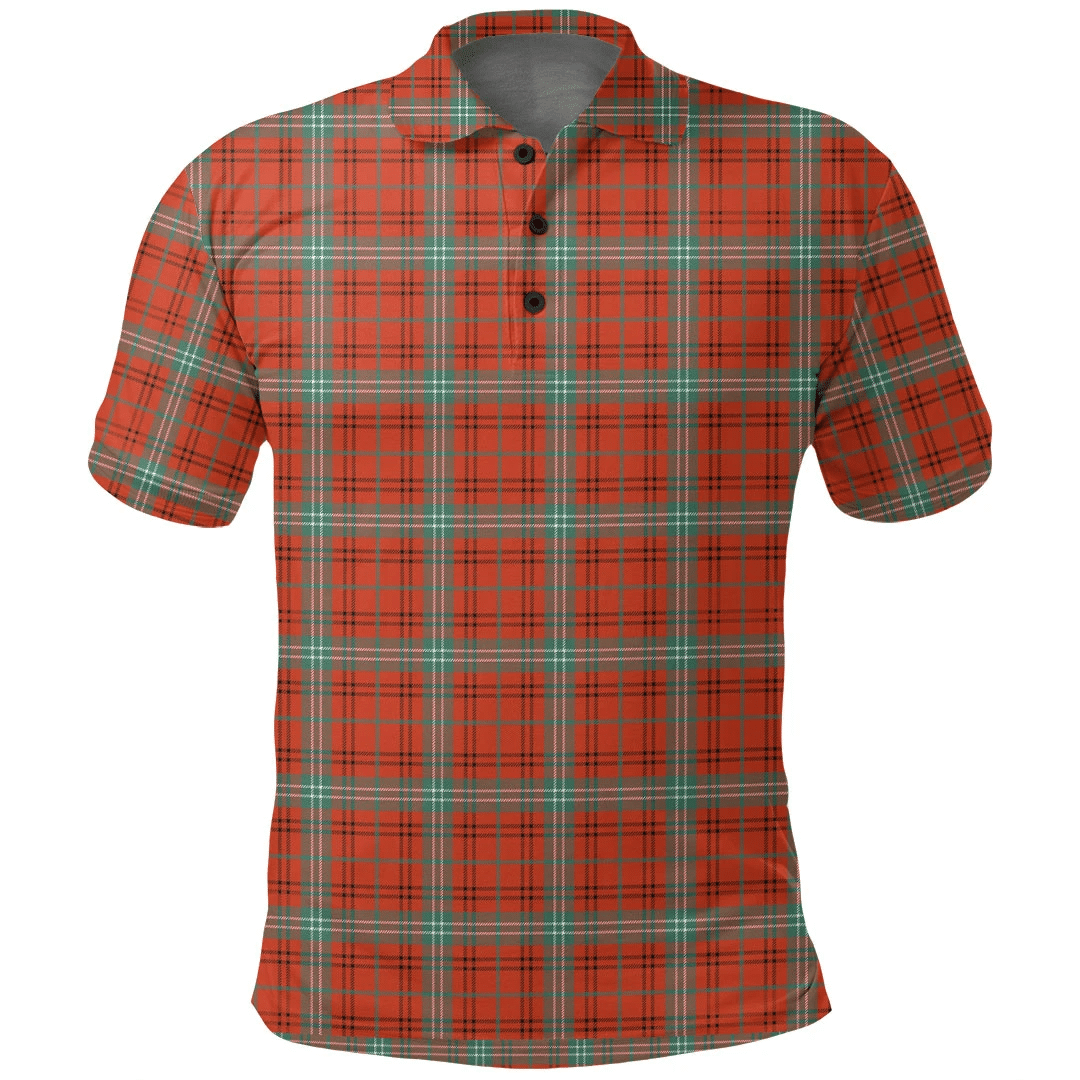 Morrison Red Ancient Tartan Plaid Polo Shirt