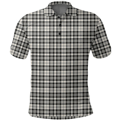 Scott Black & White Ancient Tartan Plaid Polo Shirt