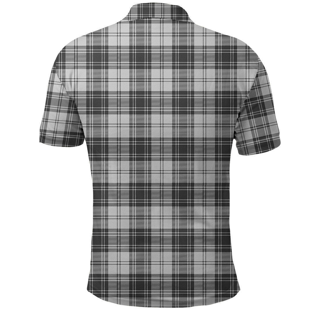 Douglas Grey Modern Tartan Plaid Polo Shirt