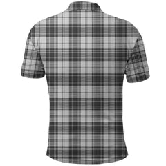 Douglas Grey Modern Tartan Plaid Polo Shirt