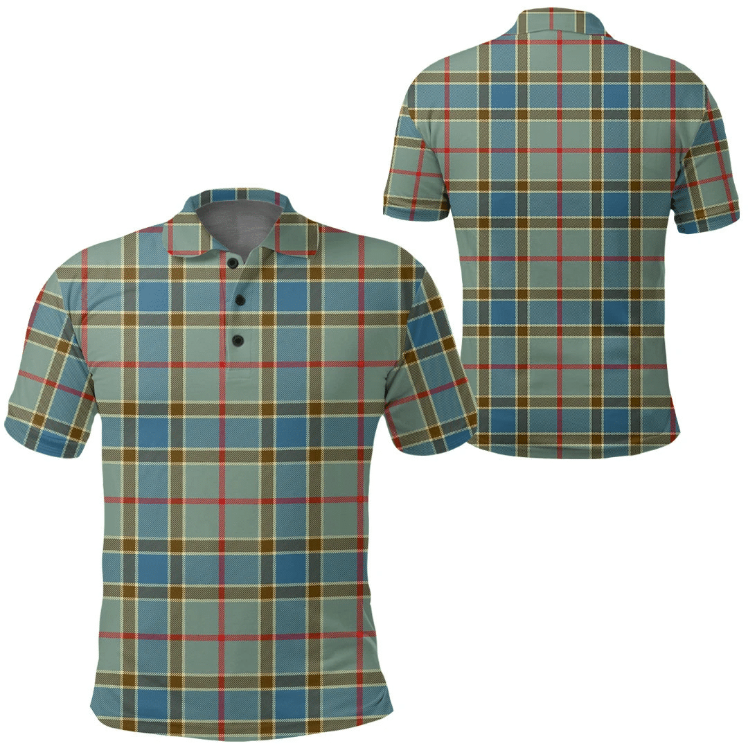 Balfour Blue Tartan Plaid Polo Shirt