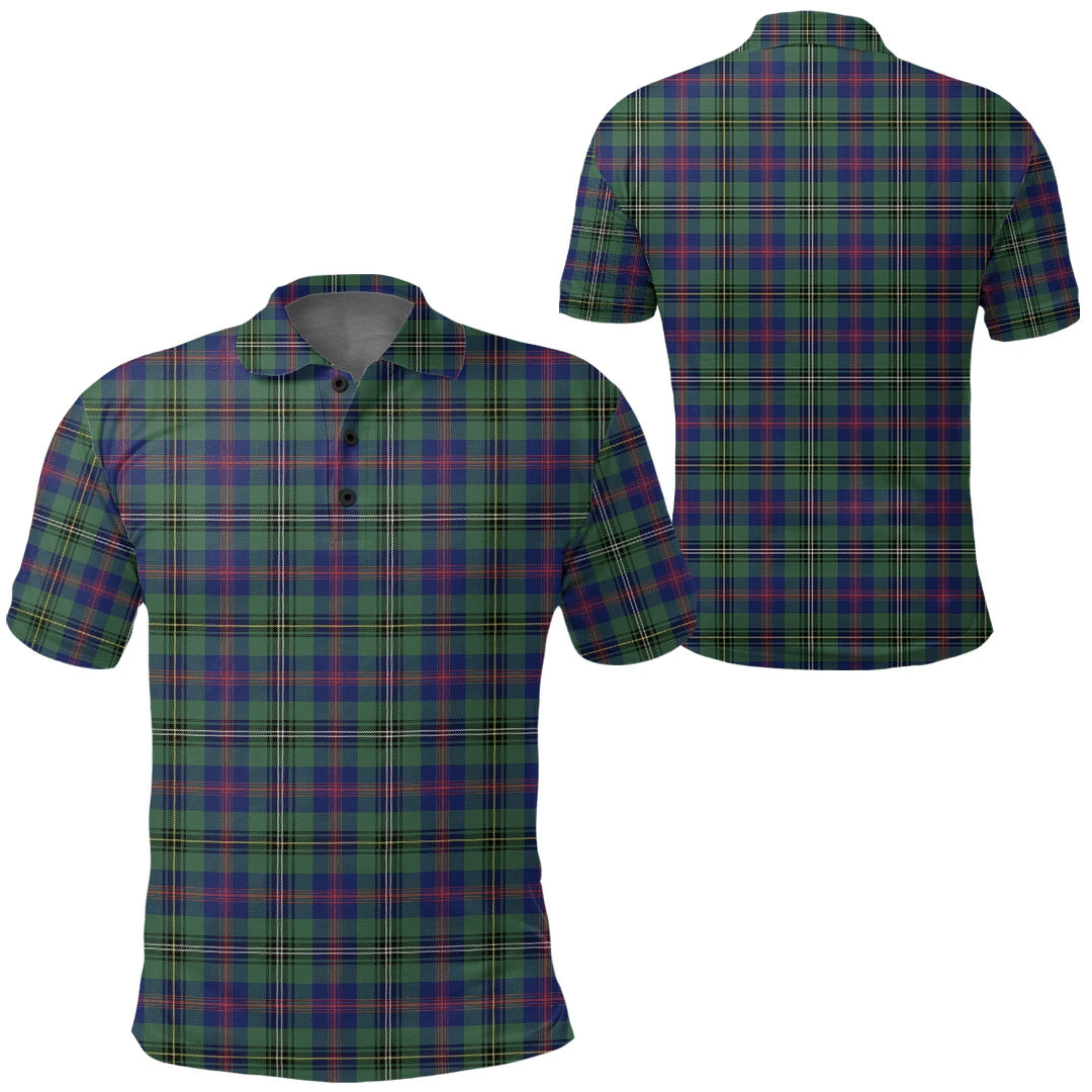 Wood Modern Tartan Plaid Polo Shirt