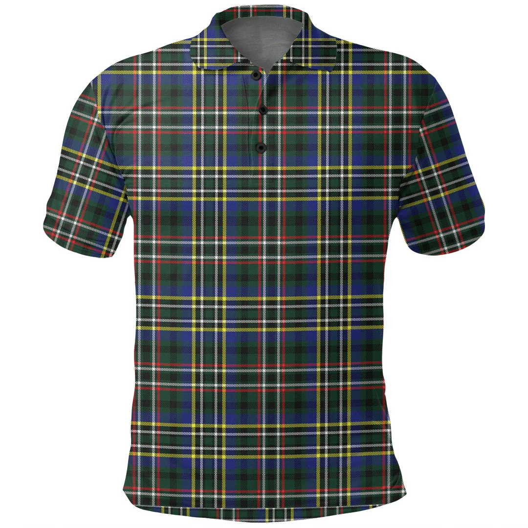 SCOTT GREEN MODERN Tartan Plaid Polo Shirt