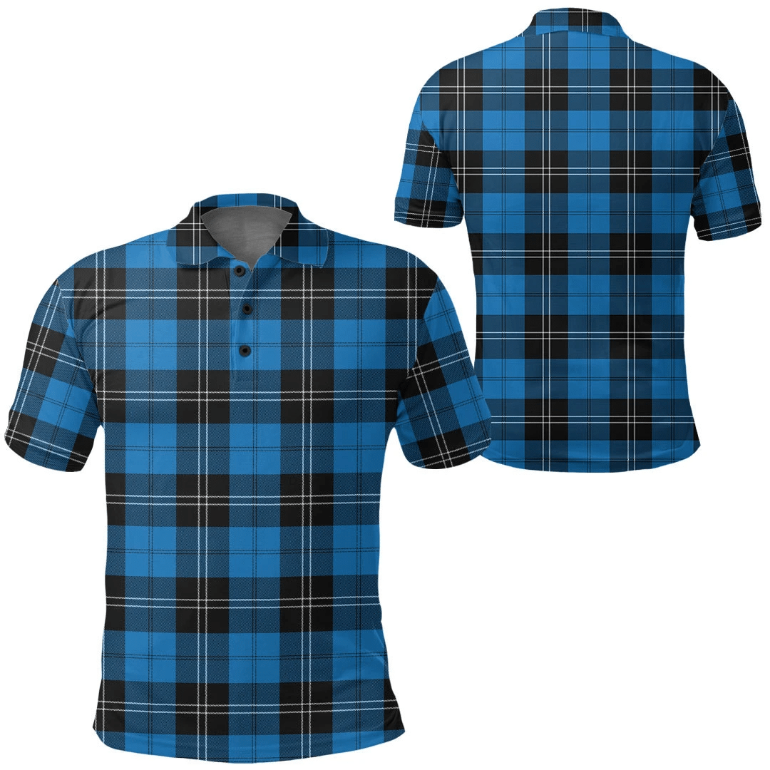 Ramsay Blue Ancient Tartan Plaid Polo Shirt