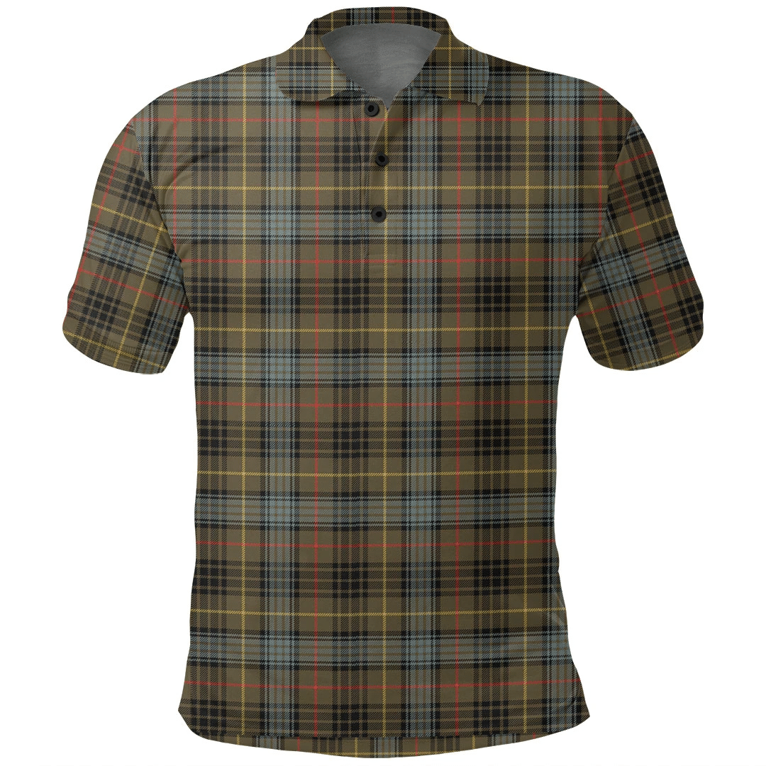 Stewart Hunting Weathered Tartan Plaid Polo Shirt