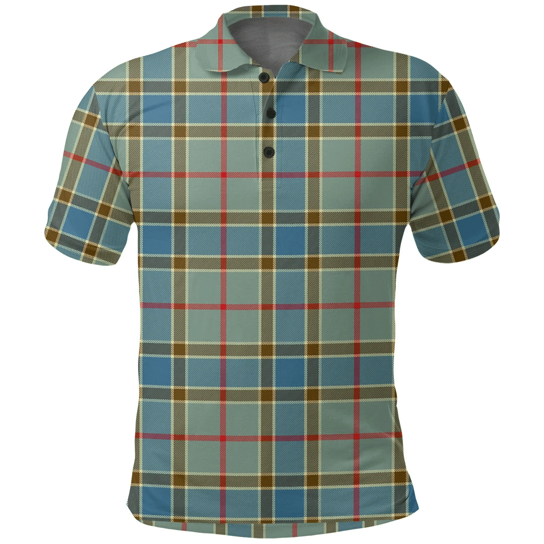 Balfour Blue Tartan Plaid Polo Shirt