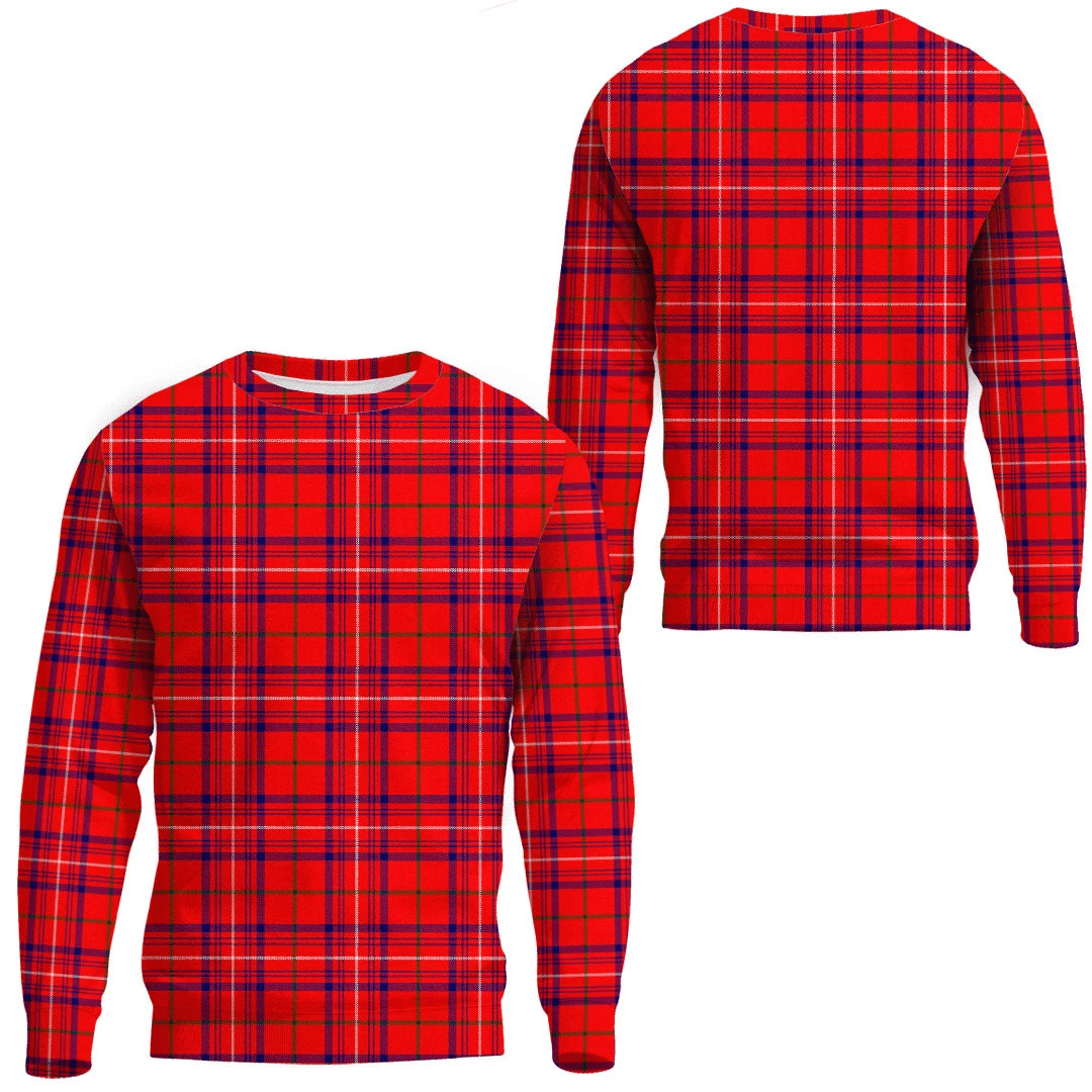 Rose Modern Tartan Plaid Sweatshirt